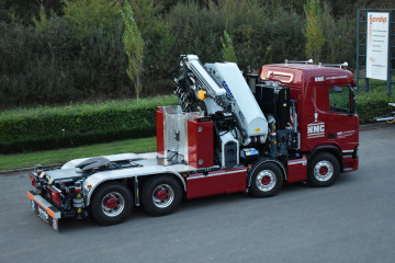 Laadkraan Copma 1400.9J6 met open laadbak op SCANIA in Balen