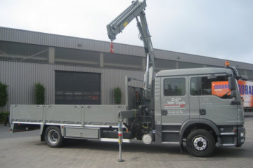 Laadkraan Copma 100.3 met open laadbak op MAN in Nijlen