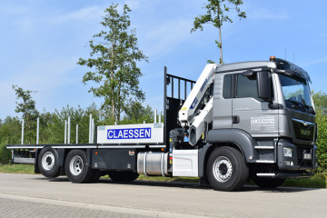 Laadkraan Copma 188.6 met open laadplateau op MAN in Arendonk 