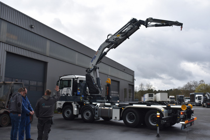 Copma Laadkraan Autolaadkraan Busi Group Containersysteem Haaksysteem Man Vrachtwagen Uitschuifbare Bumper Lille (14)