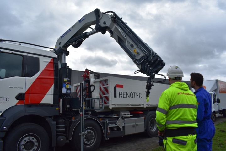 Copma Laadkraan Busi Group Containerhaak Man Renotec Opbouw Vrachtwagen Geel (3)