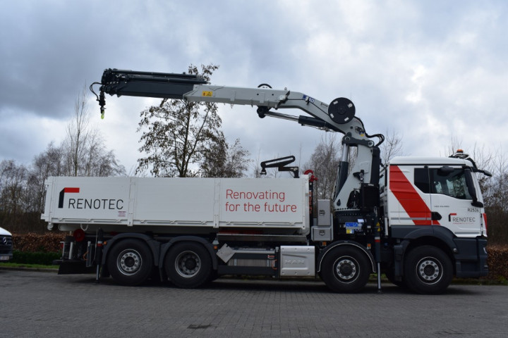 Copma Laadkraan Busi Group Containerhaak Man Renotec Opbouw Vrachtwagen Geel (8)