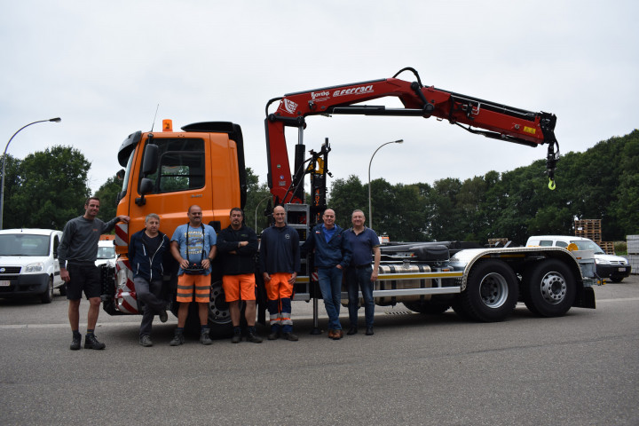 Ferrari Laadkraan Gemeente Westerlo Containersysteem Busi Group Haaksysteem Daf Vrachtwagen (24)